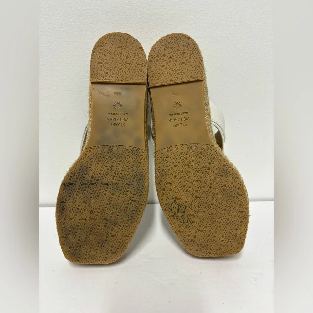 STUART WEITZMAN Pearl Buckle Thong Tan Espadrille Sandals Women’s Size 6 1/2